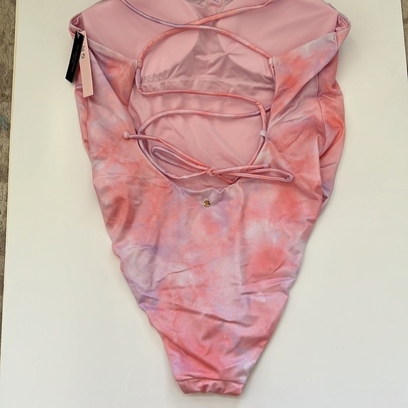 VS Swim Essential Scoop One-Piece Swimsuit tie dye pink size XL - Picture 7 of 8